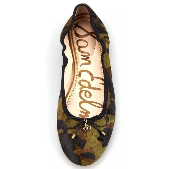 Sam Edelman Ballet Flats Felicia Camo Print Calf Hair Leather USA women’s 8.5 - Picture 1 of 3
